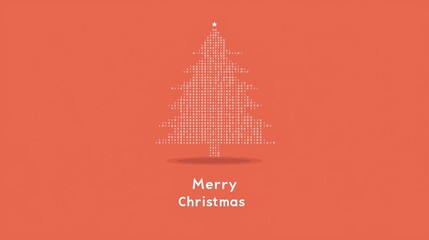 Minimalist Christmas tree design for IT professionals featuring binary code and a sleek modern font for a festive tech greeting
