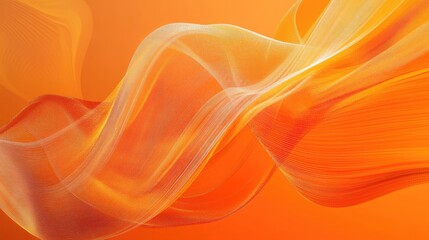 Poster - A vibrant orange abstract background with flowing lines and soft gradients, creating a lively and energetic look.