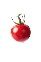 Wall Mural - A close-up shot of a red tomato with water droplets on its surface