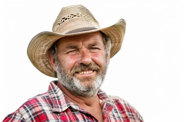 Poster - A person wearing a plaid shirt and hat, casual outfit