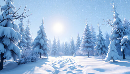 Wall Mural - Beautiful winter Illustration isolated with white highlights, png