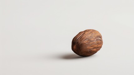 Canvas Print - Single walnut shell on a white surface