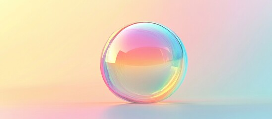 Sticker - A single iridescent orb, a shiny sphere resting on a pastel background.