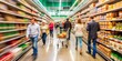 © Working Moments - Blurry Motion of Shoppers in Supermarket Aisle, Supermarket, Blur, Shoppers, Shopping