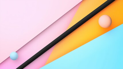 Poster - A smooth black line dividing a vibrant, gradient background, adding contrast and depth to the minimalist design.