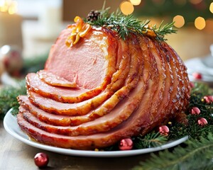 Canvas Print - Classic Honey Glazed Ham for Holidays