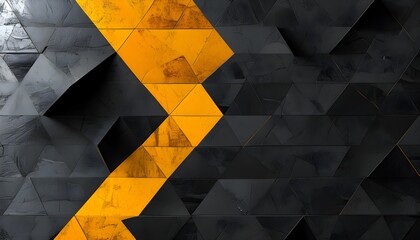 Wall Mural - Abstract Black Triangle Texture with Rotated Patterns on Stone Wall Surface