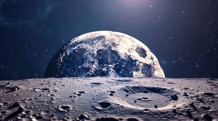 Wall Mural - moon in outer space generative ai