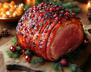 Canvas Print - Holiday Glazed Smoked Pork Ham