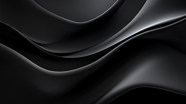 A sleek black abstract background with smooth, flowing lines and subtle gradients for a modern and sophisticated feel.
