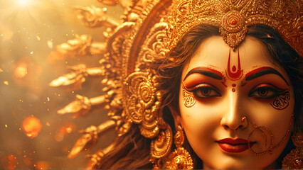 Happy Indian Religion Festival Maa Durga face, Durga, Pooja, Navratri