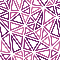 Poster - Mosaic triangles shapes background. Large triangles size. Monotone style. Geometric shapes outlined. Repeatable pattern. Magenta harmony. Creative vector tiles. Seamless vector illustration.