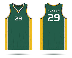 Wall Mural - Basketball jersey uniform template front and back view