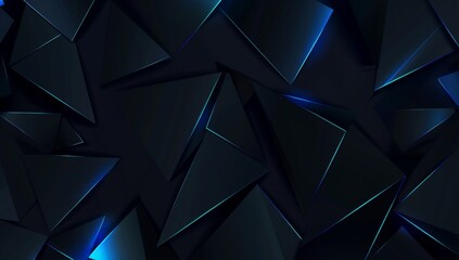 Poster - abstract background. windows wallpaper, blue glowing triangles on a black backdrop, simple shapes, s