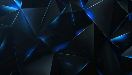 Poster - abstract background. windows wallpaper, blue glowing triangles on a black backdrop, simple shapes, s
