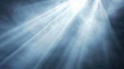 Wall Mural - captivating white light rays pierce through a hazy atmosphere, creating a mysterious textured backgr
