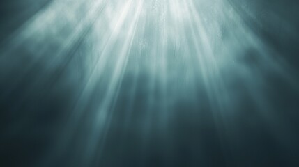Poster - Graceful sun rays penetrate deep blue water, creating stunning light effects in the underwater world. Abstract patterns evoke tranquility and serenity, inviting calm contemplation