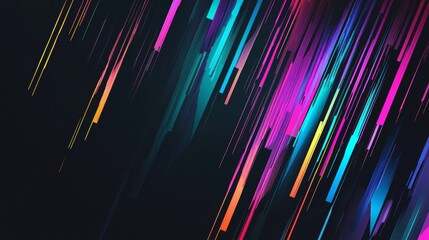 Poster - Colorful lines are converging, forming an abstract background with a sense of movement. This dynamic design is perfect for projects related to speed, technology, and futurism