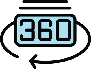 Poster - This icon represents the concept of 360 degrees rotation, often used for virtual reality features