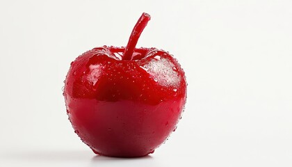 Sticker - Tasty candy apple on white surface