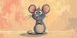 © Steph - a minimalistic digital drawing of a humoristic adult cartoon mouse,