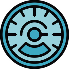 Poster - Simple icon of a blue speedometer with a needle pointing to the right, indicating speed and performance