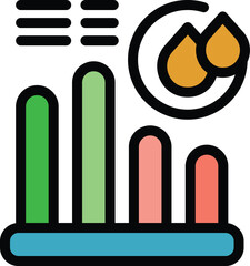 Poster - Graph representing the monitoring of water consumption with a simple and colorful design, ideal for ecological and sustainable development themes