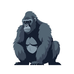 Poster - gorilla logo design. abstract drawing gorilla. cute gorilla isolated. vector illustration