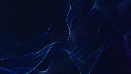 Wall Mural - Abstract background. Windows wallpaper, digital art logo, minimalistic design, dark blue with neon glow, sleek and modern style