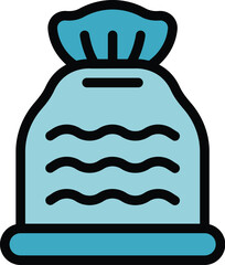 Poster - Blue water bag filled with hot or cold water for relieving pain and applying thermotherapy