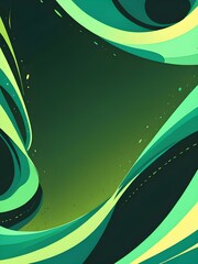 Sticker - Abstract Green Waves Wallpaper