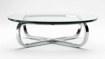 contemporary glass coffee table with a sleek chrome base