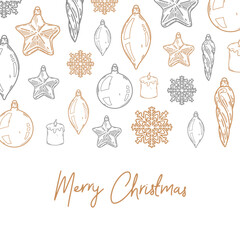Wall Mural - merry christmas and happy new year retro banner template, greeting card. vector background with chri