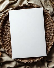 Photorealistic mockup of a blank full-size print paper 