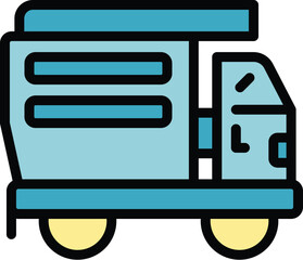 Poster - Delivery truck delivering goods using gps navigation system to track its location and provide real time updates on delivery status