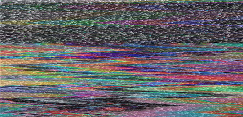 Wall Mural - Digital representation of a television screen with static interference, displaying various colored lines and patterns. A monitor that shows failures, malfunctions, and lack of a clear signal.