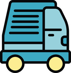 Simple yet recognizable delivery truck icon representing shipping and logistics