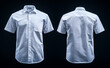© whoopwhoops - casual or business button up shirt mockup template, front and back view. blank mock up design, soft blue