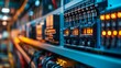 © Jack - Industrial circuit breakers and power switches safeguarding the electrical system and preventing overloads.