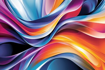 Wall Mural - Abstract Intertwining Colorful Waves