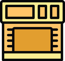 Poster - Simple icon of a modern convection oven with a digital display and timer, ideal for recipe websites or culinary blogs