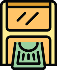 Poster - This vector icon represents an atm dispensing cash, perfect for financial and banking projects