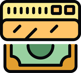 Poster - This vector illustration features a credit card withdrawing money, symbolizing financial transactions and digital banking