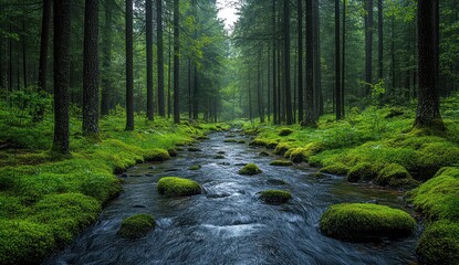 Canvas Print - Serene Forest Stream