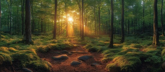 Wall Mural - Sunrise in the Forest