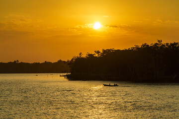 Por do sol na amazonia brasileira