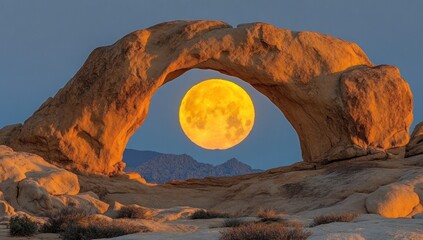 Wall Mural - Full Moon Through Natural Arch