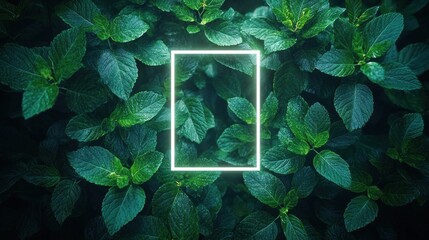 Poster - Glowing Frame in Lush Greenery