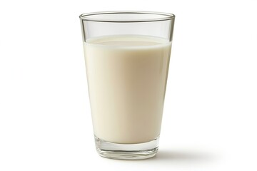 Glass of milk isolated on white background, ai