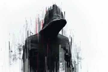 Intriguing depiction of a hacker in the digital realm